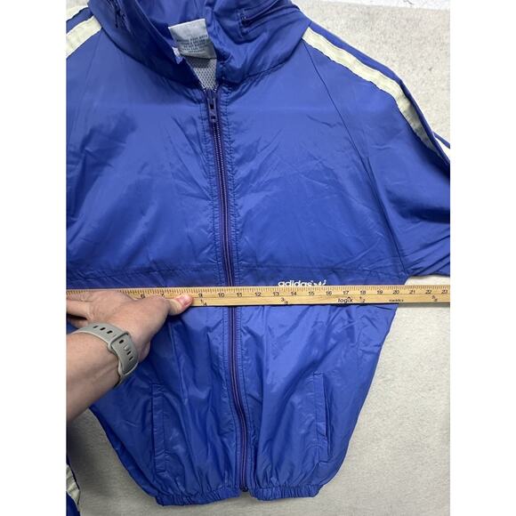 Vintage 80s Adidas Trefoil Track Windbreaker Jacket Made In USA Purple Blue - Picture 11 of 12